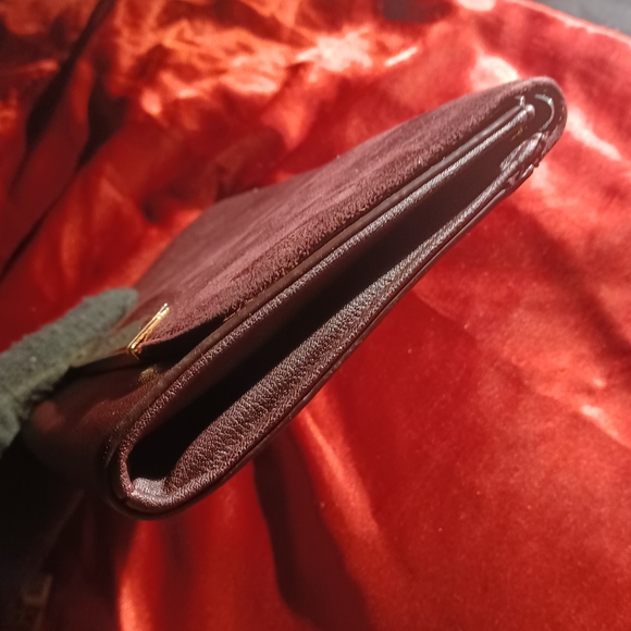 Very rare Burgundy Cato two way 2way bag clutch gold hardware chain handle - Picture 5 of 16